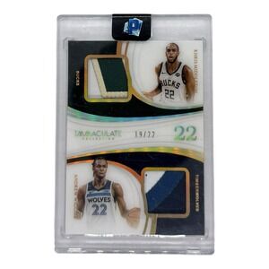 Panini Immaculate 2018-19 Khris Middleton Andrew Wiggins Dual Patch Card